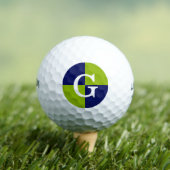 Apple Green Navy Blue LG Checker Monogram Golfballen (Insitu Shirt)
