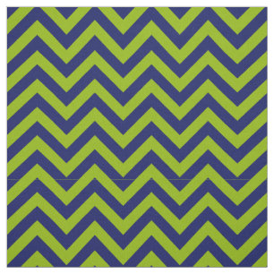 Apple Green Navy Blue LG Chevron Pattern 12I Stof