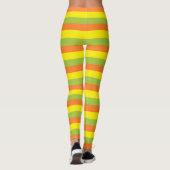 Apple Green, Oranje en Gele Stripes Leggings (Achterkant)