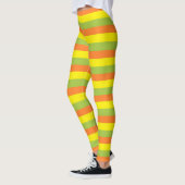 Apple Green, Oranje en Gele Stripes Leggings (Links)