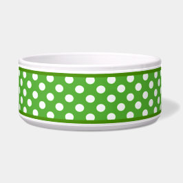 Apple Green Polka Dot Pattern Ceramic Dog Bowl Voerbakje