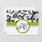 Apple Green Response Card - Tekst aan de kant Matt RSVP Kaartje (Voorkant)