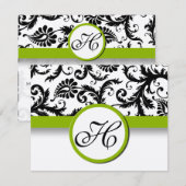 Apple Green Response Card - Tekst aan de kant Matt RSVP Kaartje (Voorkant / Achterkant)