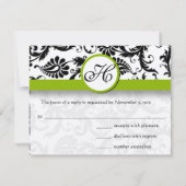 Apple Green Response Card - Tekst aan de kant Matt RSVP Kaartje (Achterkant)