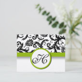 Apple Green Response Card - Tekst aan de kant Matt RSVP Kaartje (Staand voorkant)