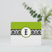 Apple Green Response Card - Tekst aan de kant Matt RSVP Kaartje (Staand voorkant)