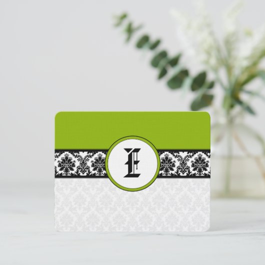 Apple Green Response Card - Tekst aan de kant Matt RSVP Kaartje (Staand voorkant)