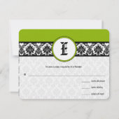 Apple Green Response Card - Tekst aan de kant Matt RSVP Kaartje (Achterkant)