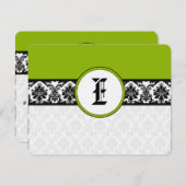 Apple Green Response Card - Tekst aan de kant Matt RSVP Kaartje (Voorkant / Achterkant)