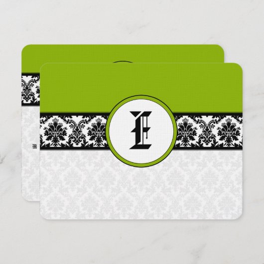 Apple Green Response Card - Tekst aan de kant Matt RSVP Kaartje (Voorkant / Achterkant)