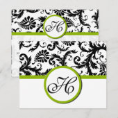 Apple Green Response Card - Tekst aan de kant Matt RSVP Kaartje (Voorkant / Achterkant)