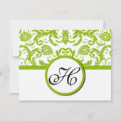 Apple Green Response Card - Tekst aan de kant Matt RSVP Kaartje (Voorkant)