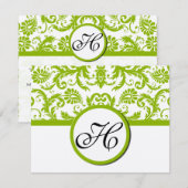 Apple Green Response Card - Tekst aan de kant Matt RSVP Kaartje (Voorkant / Achterkant)