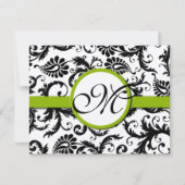 Apple Green Response Card - Tekst aan de kant Matt RSVP Kaartje (Voorkant)