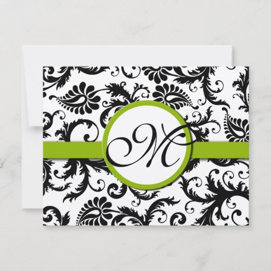 Apple Green Response Card - Tekst aan de kant Matt RSVP Kaartje (Voorkant)