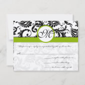 Apple Green Response Card - Tekst aan de kant Matt RSVP Kaartje (Achterkant)