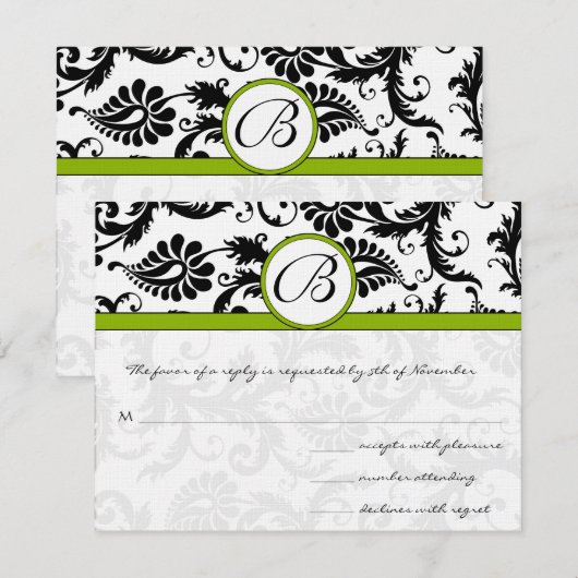 Apple Green Response Kaart- Briefkaart stijl (Voorkant / Achterkant)