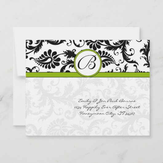 Apple Green Response Kaart- Briefkaart stijl (Achterkant)