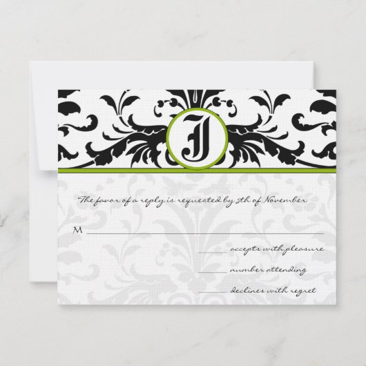 Apple Green Response Kaart- RSVP Kaartje (Achterkant)