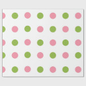 Apple Green Salmon Pink Polka Dot Wrapping Paper Cadeaupapier (Vlak)