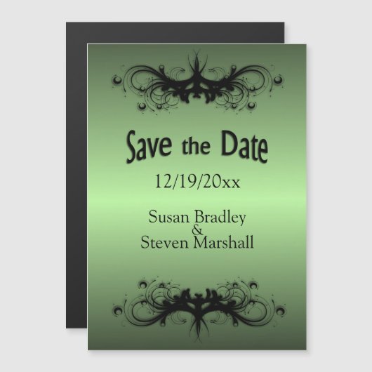 Apple Green Save the Date Magnetische Uitnodiging (Voorkant / Achterkant)