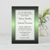 Apple Green Shine Dated Front Wedding Invitation Kaart (Staand voorkant)