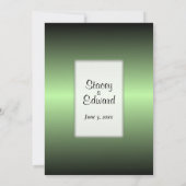 Apple Green Shine Dated Front Wedding Invitation Kaart (Achterkant)
