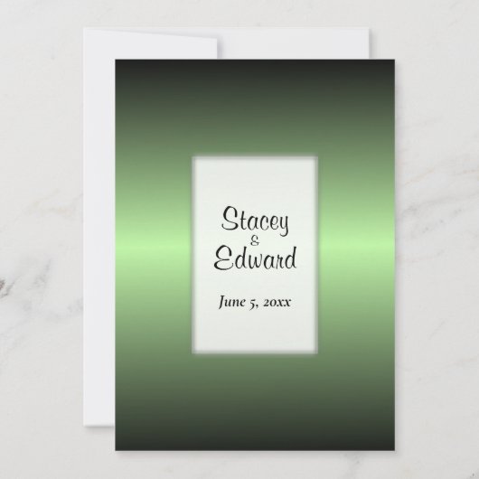 Apple Green Shine Dated Front Wedding Invitation Kaart (Achterkant)