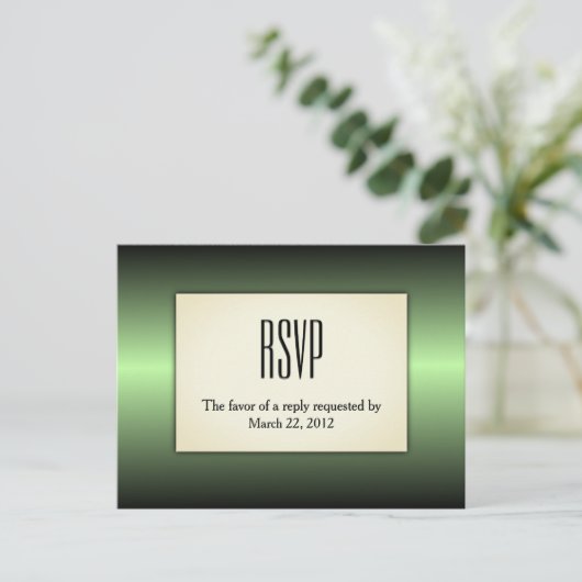 Apple Green Shine RSVP met Entree Choices Uitnodiging Briefkaart (Staand voorkant)