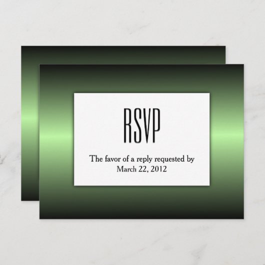 Apple Green Shine RSVP met Entree Choices Uitnodiging Briefkaart (Voorkant / Achterkant)