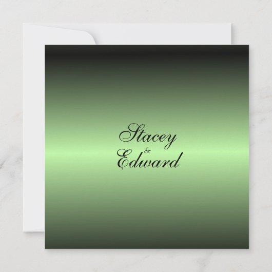 Apple Green Shine Wedding Invitation Kaart (Achterkant)