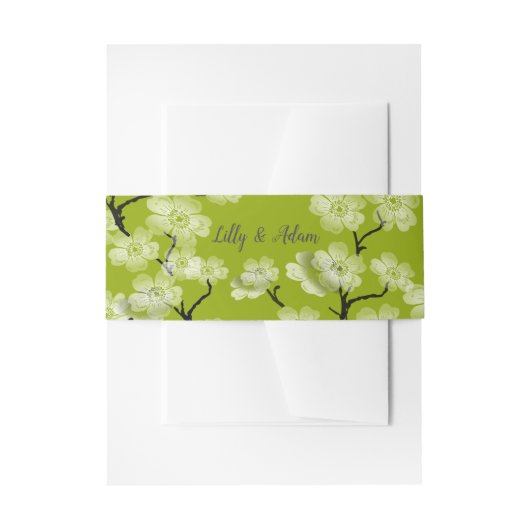 Apple Green Spring Blossoms Uitnodigingen Wikkel (Voorkant Voorbeeld)