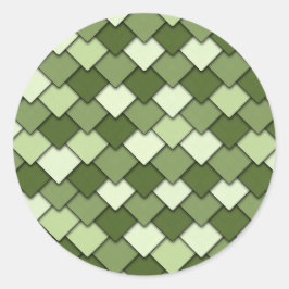 Apple Green Square en diamantpatroon Ronde Sticker