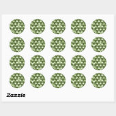 Apple Green Square en diamantpatroon Ronde Sticker (Vel)