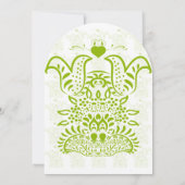 Apple Green Tortelduifjes Wedding Invitation Kaart (Achterkant)