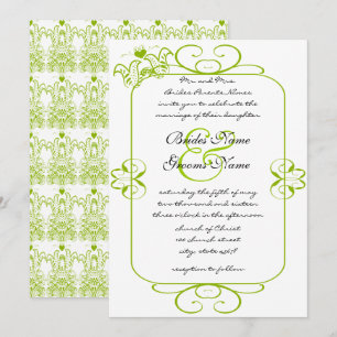 Apple Green Tortelduifjes Wedding Invitation Kaart