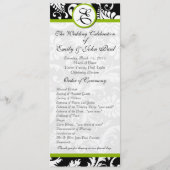 Apple Green Trim Damask Swirls Wedding Programme Programmakaart (Voorkant)