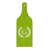 Apple Green Wheat Laurel WreatInitiaal Monogram Snijplank (Voorkant)