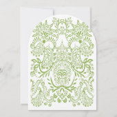 Apple Green Whimsical Bird Wedding Invitations Kaart (Voorkant)