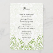 Apple Green Whimsical Bird Wedding Menu (Achterkant)