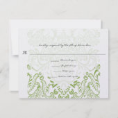 Apple Green Whimsical Bird Wedding Response Kaarte RSVP Kaartje (Achterkant)