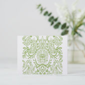 Apple Green Whimsical Bird Wedding Response Kaarte RSVP Kaartje (Staand voorkant)