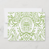 Apple Green Whimsical Bird Wedding Response Kaarte RSVP Kaartje (Voorkant)