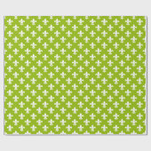 Apple Green White Fleur de Lis Pattern Cadeaupapier (Vlak)