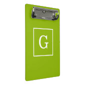 Apple Green White Initiaal Monogram Mini Klembord (Schuin)