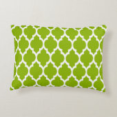 Apple Green White Moroccan Quatrefoil Pattern #4 Decoratief Kussen (Achterkant)