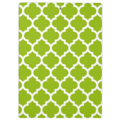 Apple Green White Moroccan Quatrefoil Pattern #5 Klembord (Achterkant)