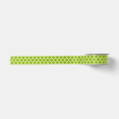 Apple Green White Moroccan Quatrefoil Pattern #5 Satijnen Lint (Voorkant)