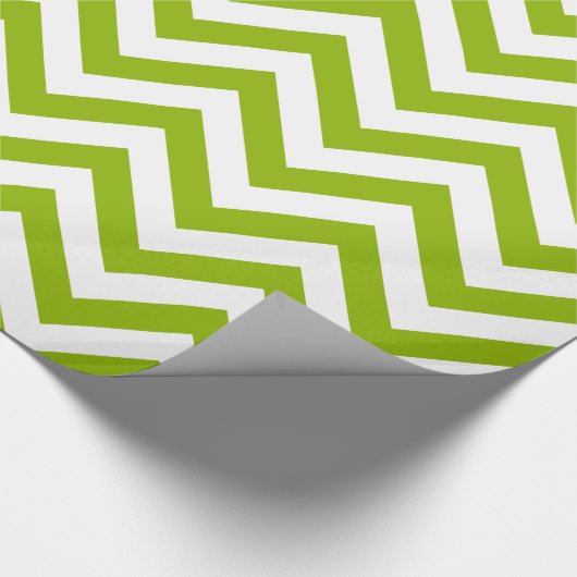 Apple Green White XL Chevron ZigZag Pattern Cadeaupapier (Hoek)