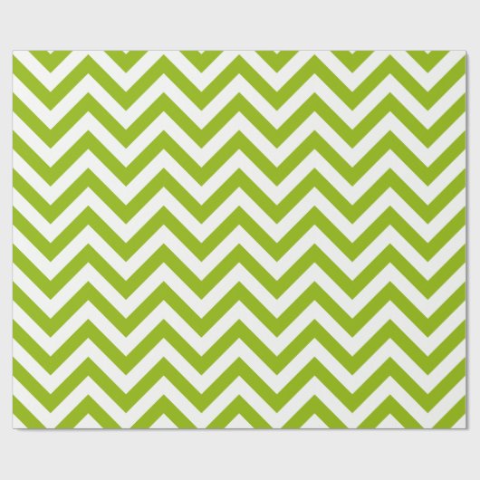 Apple Green White XL Chevron ZigZag Pattern Cadeaupapier (Vlak)